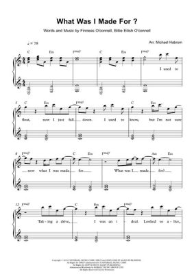 billie eilish what was i made for piano sheet music: What if we analyzed the song's structure and its impact on the listener?